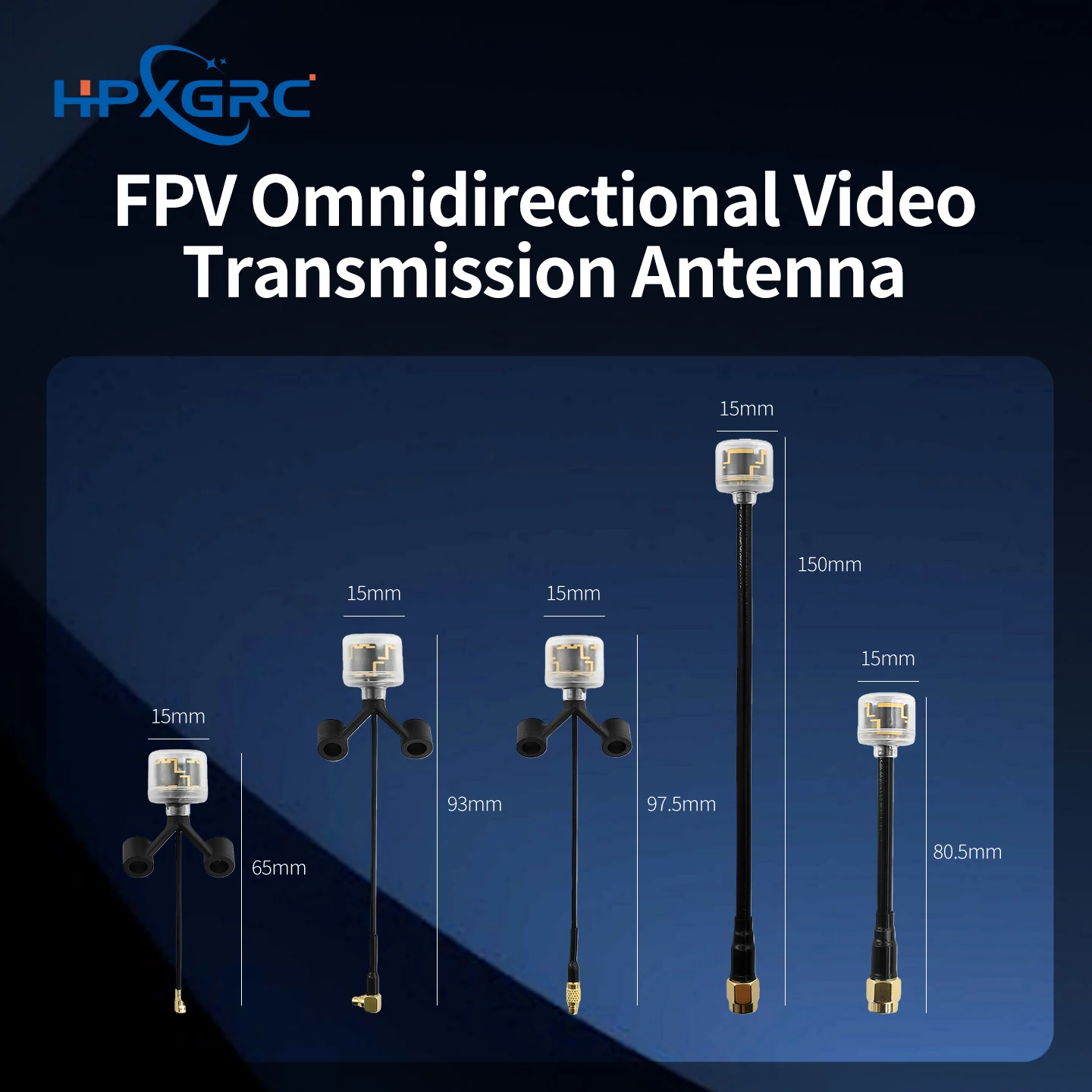 HPXGRC 5.8G Black Bear FPV Antenna V2 RHCP/LHCP SMA/UFL/MMCX-90°/MMCX-Straight for 5.2-6GHz Quadcopter Drone Freestyle DIY RC