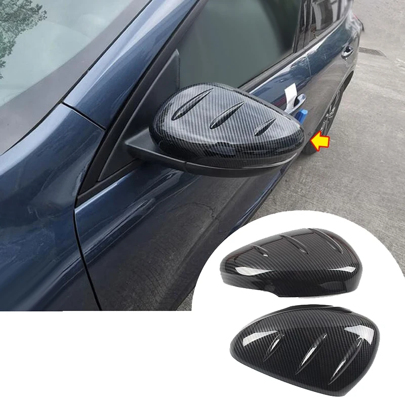 Cubierta de espejo retrovisor de fibra de carbono ABS, tapa de protección decorativa para Ford Escape 2020 2021, accesorios para automóviles