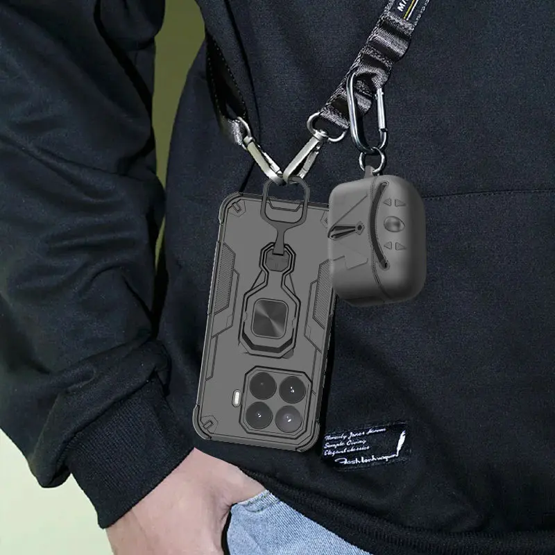 Magnetyczne etui na telefon Xiaomi 17T Pro 5G z ochroną aparatu 360 stopni, pancerne etui Mi 17T 17 T z pierścieniem i podstawką, odporne na wstrząsy. — zdjęcie produktu 5