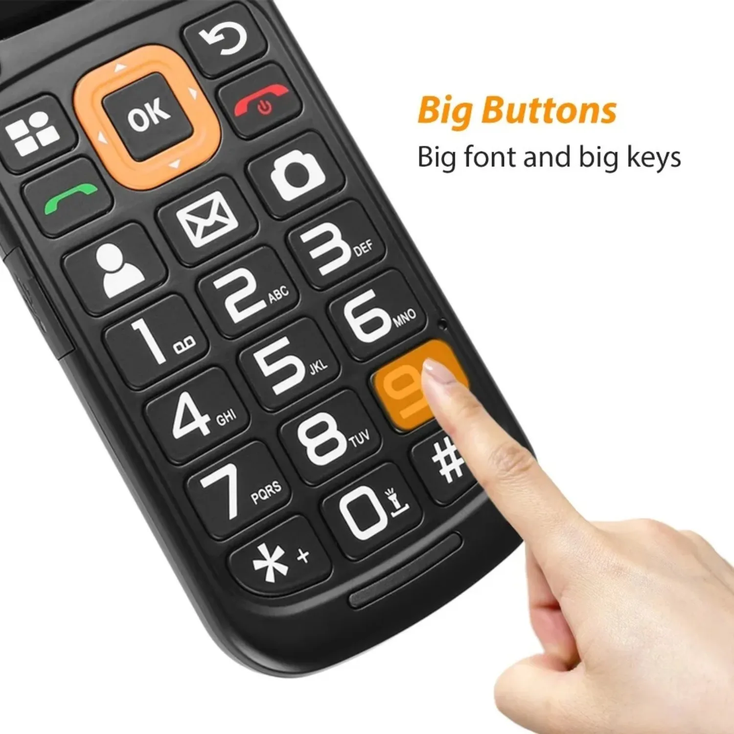 UNIWA V909T 4Gพลิกโทรศัพท์หน้าจอคู่โทรศัพท์มือถือปุ่มกดขนาดใหญ่โทรศัพท์มือถือสําหรับผู้สูงอายุ 2250MAhรัสเซียฮีบรูแป้นพิมพ์ภาษาอาหรับ