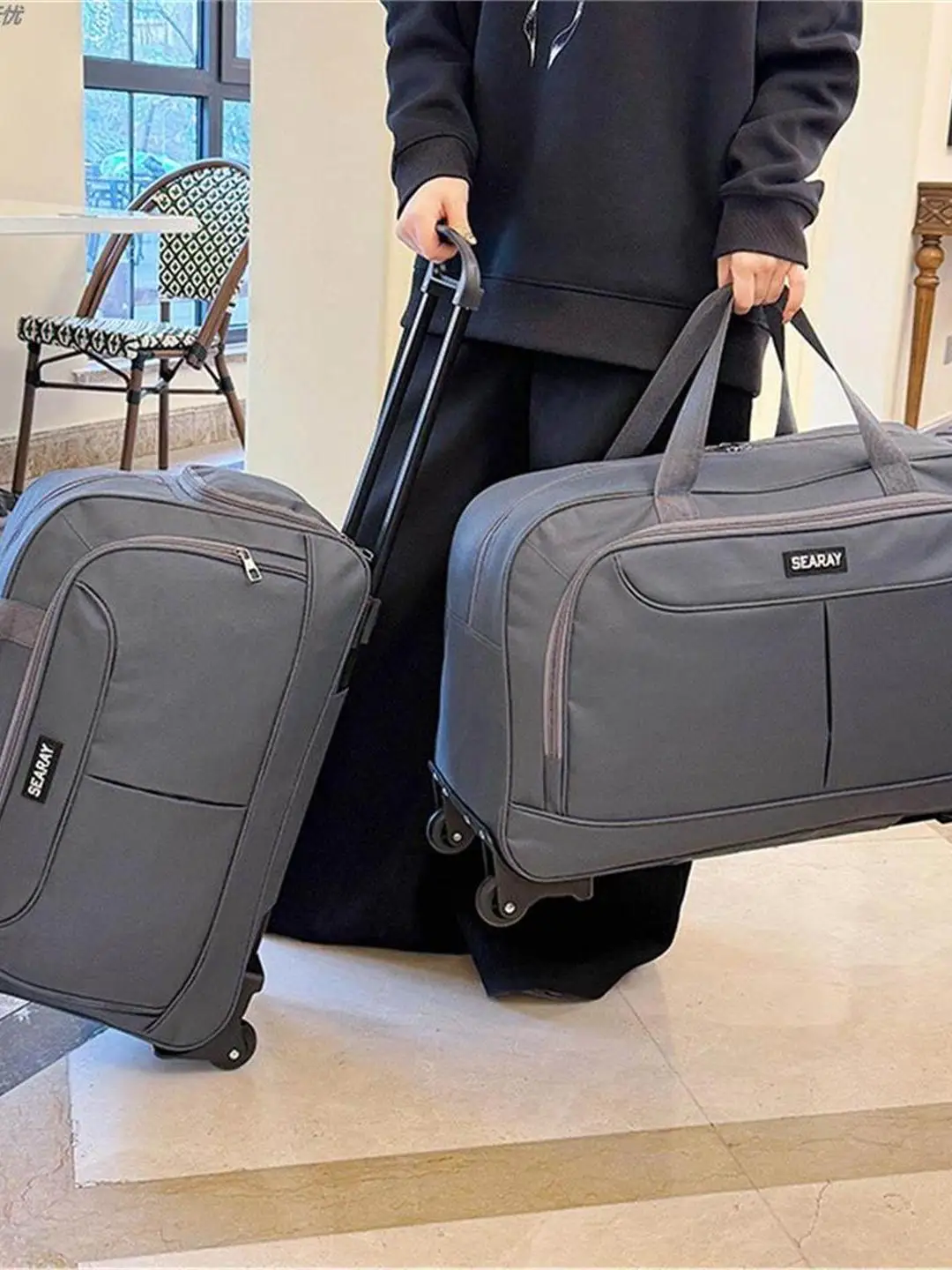 大容量荷物バッグメンズハンドヘルドトラベルバッグ短期旅行収納スーツケース独立した靴用ポジションボーディングボックス