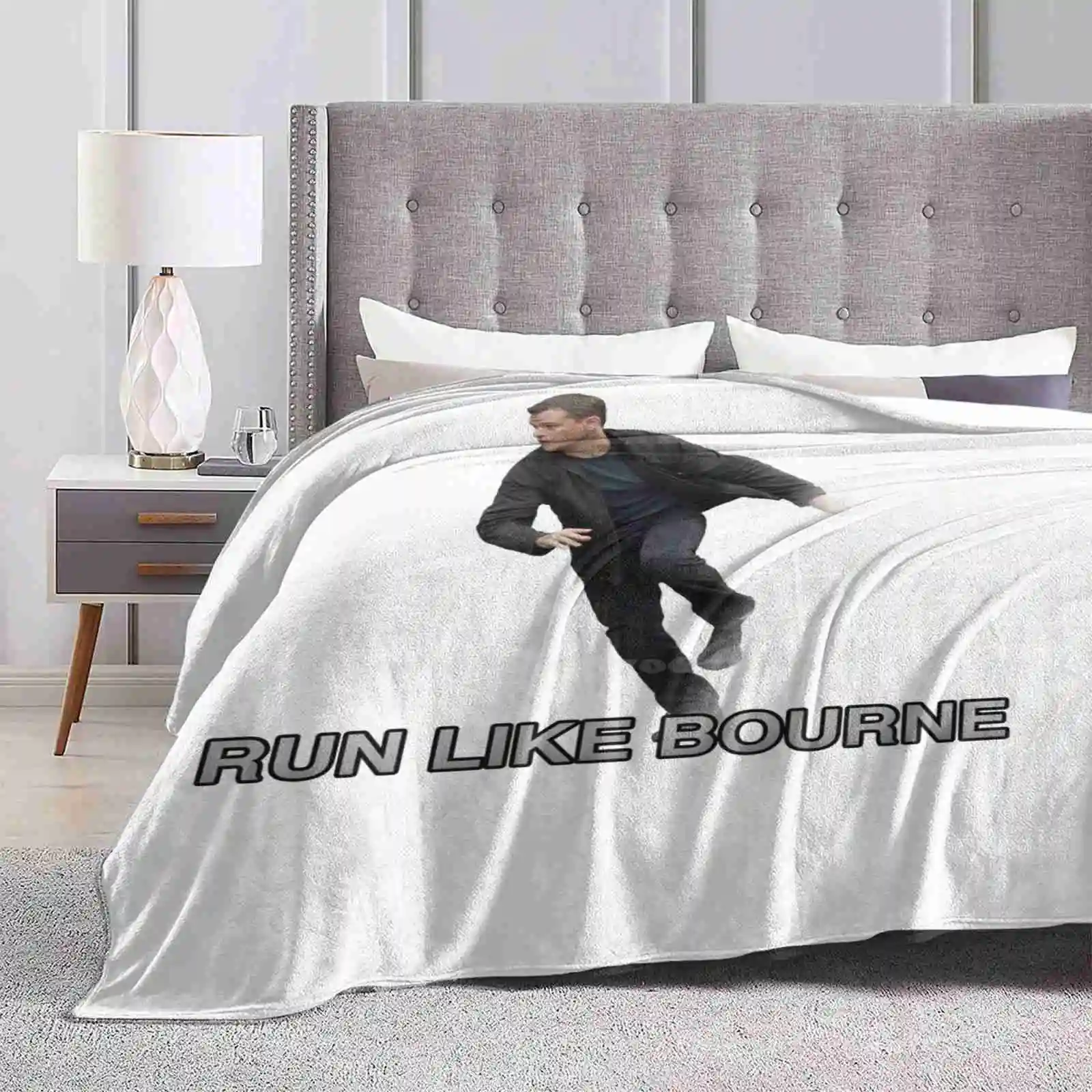 Run Like Jason Bourne Super Warm Soft Blankets Throw On Sofa/Bed/Travel Jason Bourne Bourne Identity Ultimatum Legacy Matt Damon