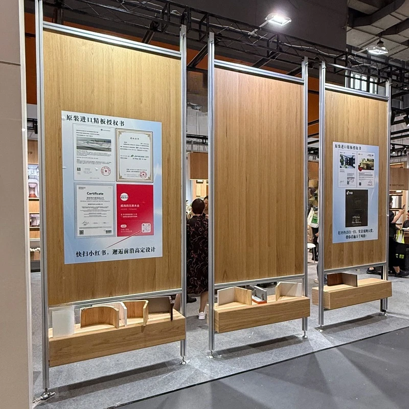 

Designer aluminum profile marine panel shelf, floor-to-ceiling multi-layer bookshelf