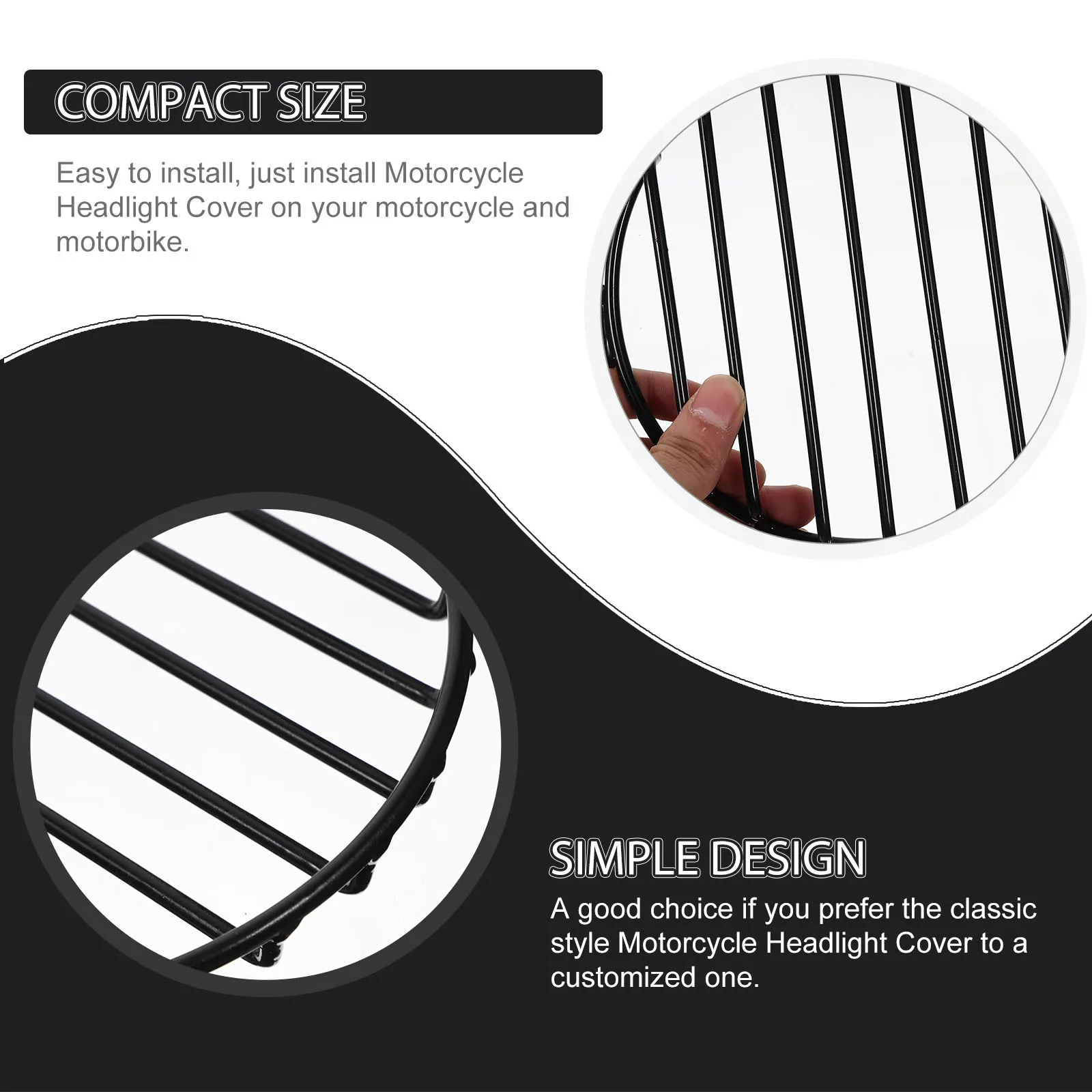 

Motorcycle Headlight Cover Metal Mesh Guard For Motorbike Headlamp Protection Replacement Durable Grill Side Mount