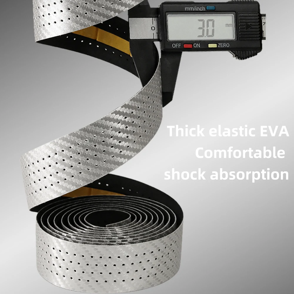 Road Bike Handlebar Tape Bar Tapes EVA/PU Soft Anti-Vibration Wrap Tape Durable Bar Bartape Anti-slip Carbon Fiber Pattern