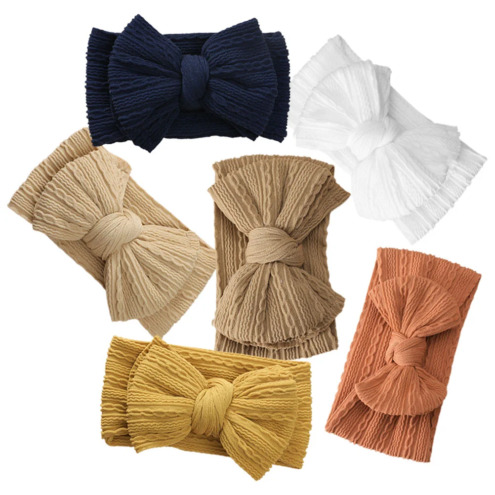 

6 Pcs Baby Headband Girl Headbands Knot Soft Stretchy Headwear Newborn for Girls Infant Turban Hair Bows Tie Manual