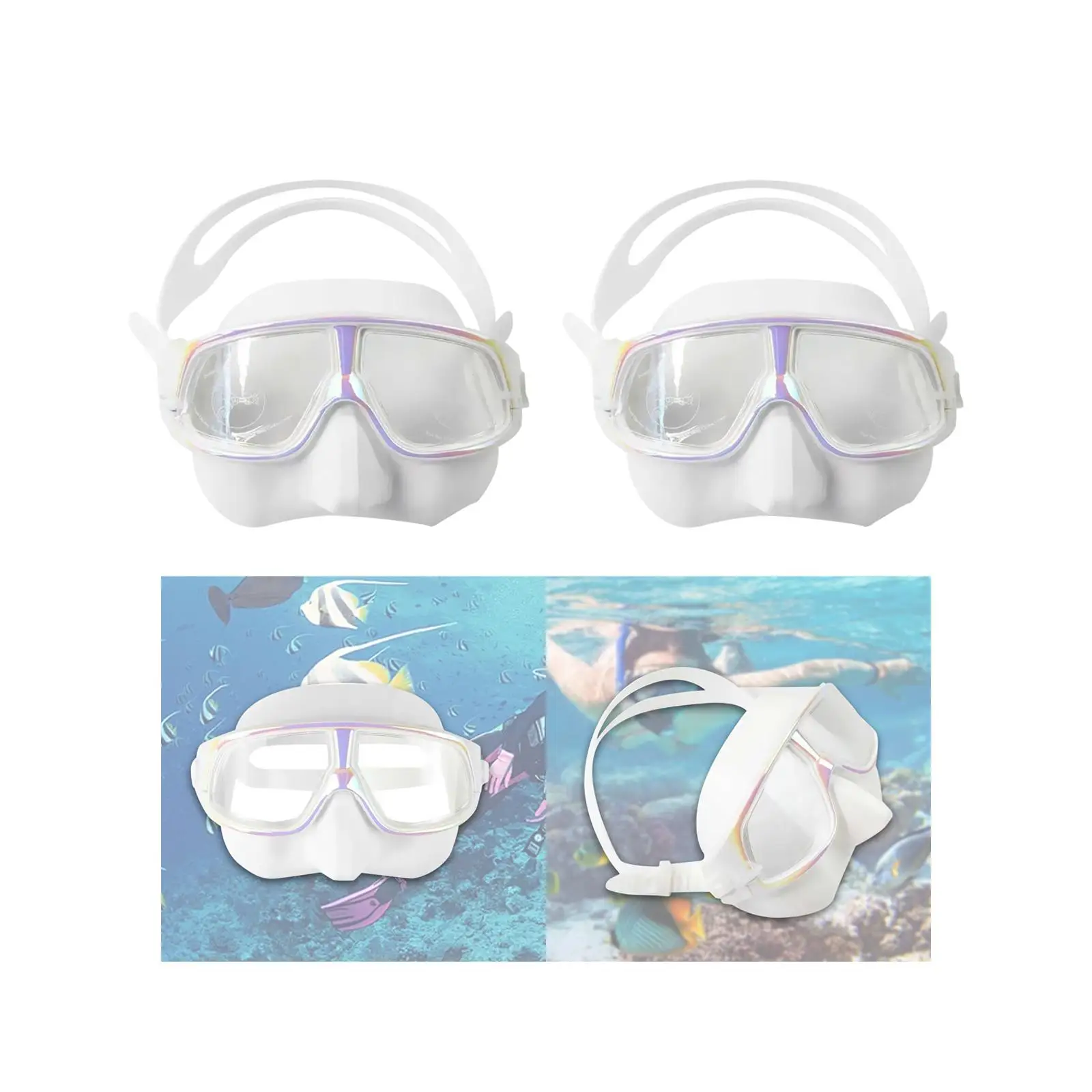 Snorkeling Mask Full Face Silicone Diving Goggles Anti Fog Water Sports Eyewear for Pool Beach Freediving Adults view 4