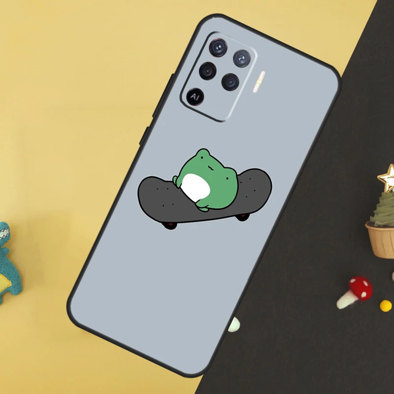 الضفدع لوح التزلج لطيف Kawaii الحال بالنسبة ممن لهم A5 برو A6 A15 A16 A76 A96 A17 A57 A98 A58 A78 A18 A38 A54 A74 A94 A40 A60 A80 #3