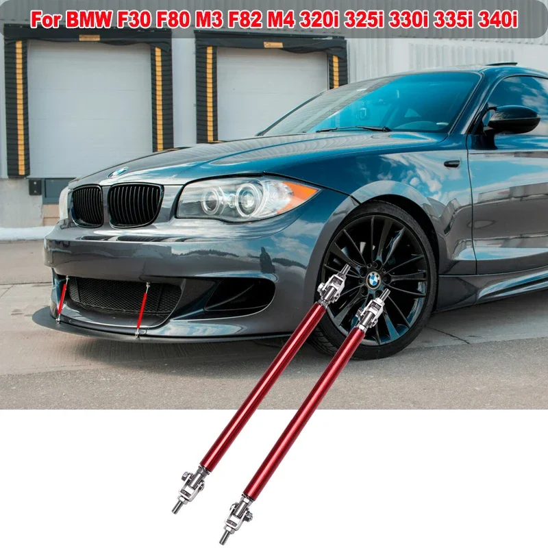 Front Bumper Lip Splitter Strut Rods TiesFor BMW F30 F80 M3 F82 M4 320i 325i 330i 335i 340i All Models Support Bar Car Styling