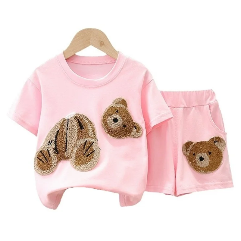 

New Summer Baby Clothes Suit Children Boys Girls T-Shirt Shorts 2Pcs/Sets Toddler Casual Cartoon Costume Infant Kids Tracksuits