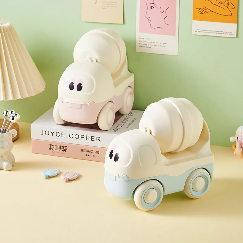 Blue and pink cartoon cute stirring truck piggy bank can access piggy bank Household tabletop decoration children  birthday gift