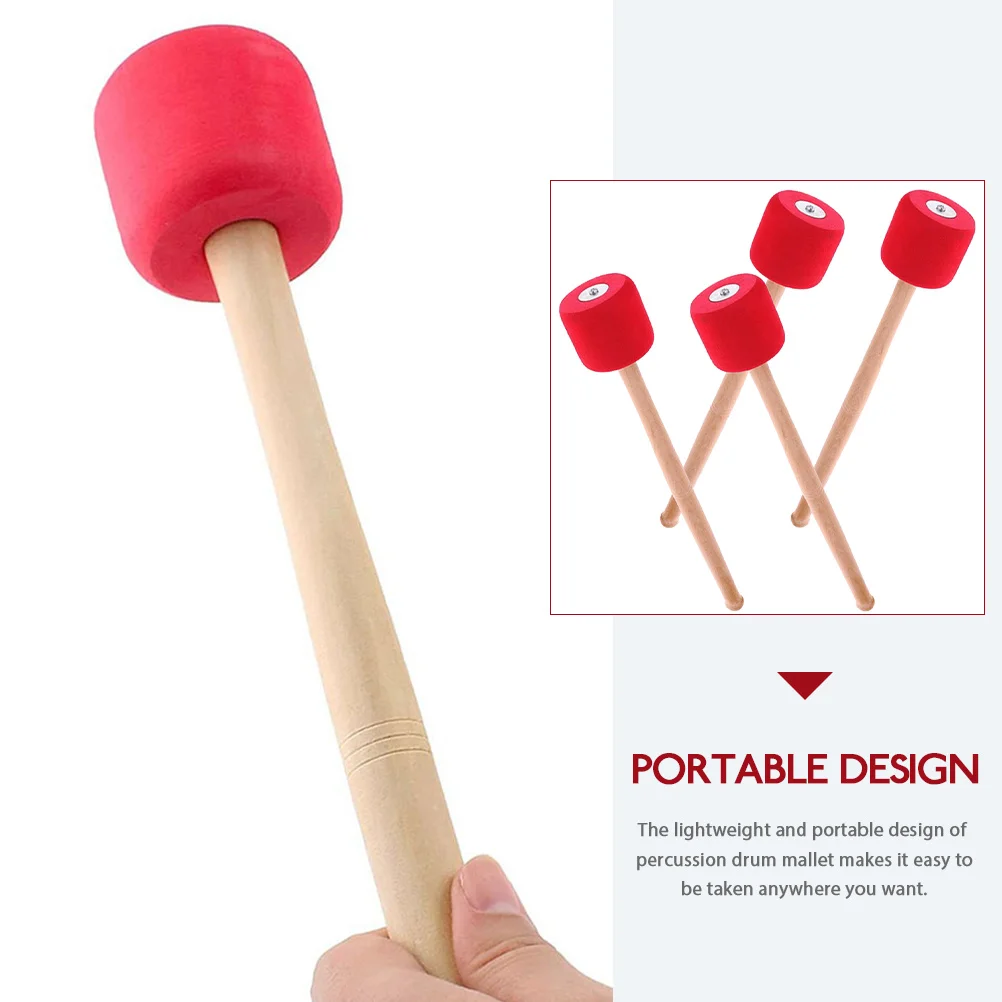 

2 Pairs Drum Sticks Drumstick Percussion Instrument Accessories Mallet Hammer Professional Drumsticks Eva Foam Bass