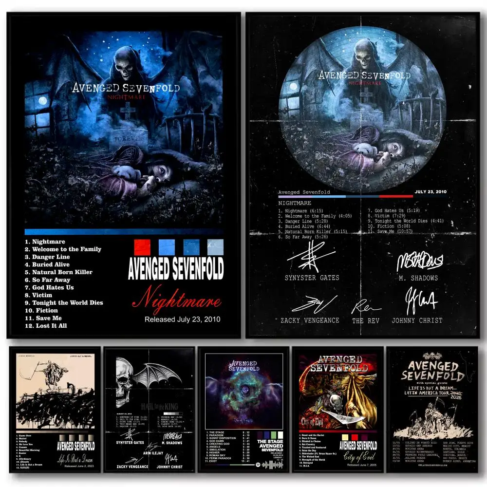 Singer A_Avenged S_Sevenfold Album HD Leinen-Leinwand-Poster, Wandkunstdrucke für Wohnzimmer, Schlafzimmer, Büro, Heimdekoration, Geschenk