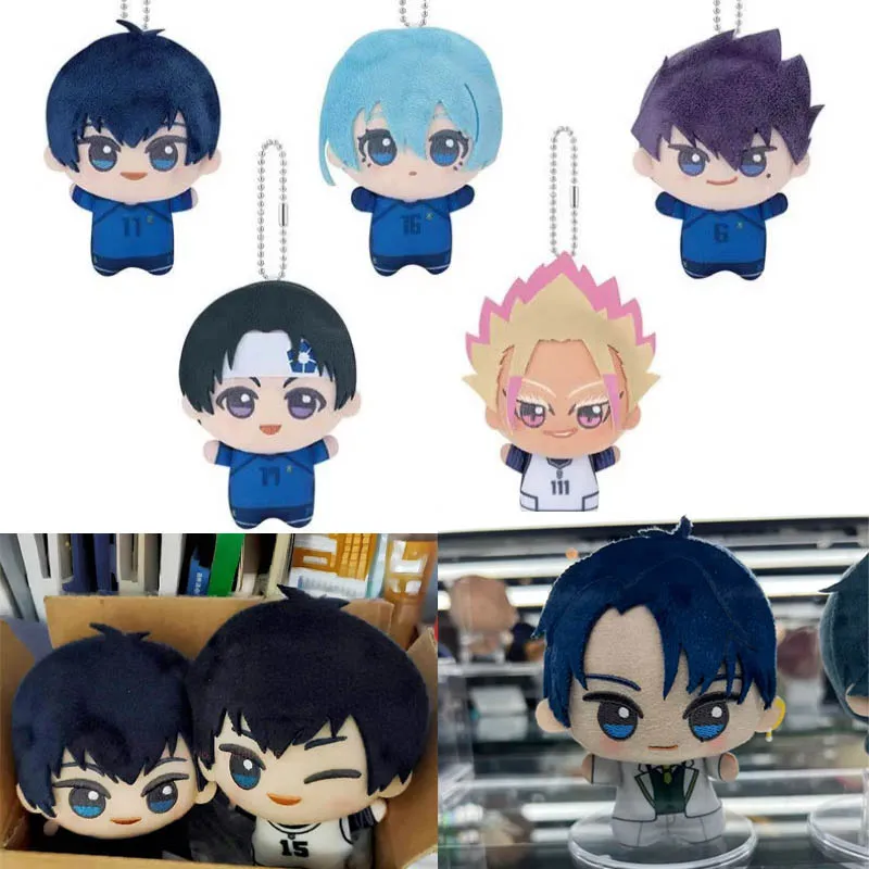 Blue Lock Anime Plush Keyring 10cm Isagi Yoichi Nagi Seishiro Soft Doll Pendant Puppet Gift For Collection
