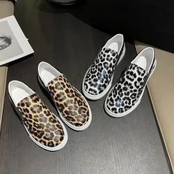 Women's Casual Canvas Slip on Sport Shoes 2023 New Spring Fashion Designer Leopard Print Sneakers Loafers Ladies Flat Shoes