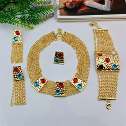 EMMA Trendy Jewelry Set for Women Multiple Layer Necklace Set Crystal Cubic Zircon Wedding Engagement Jewellery Accessories