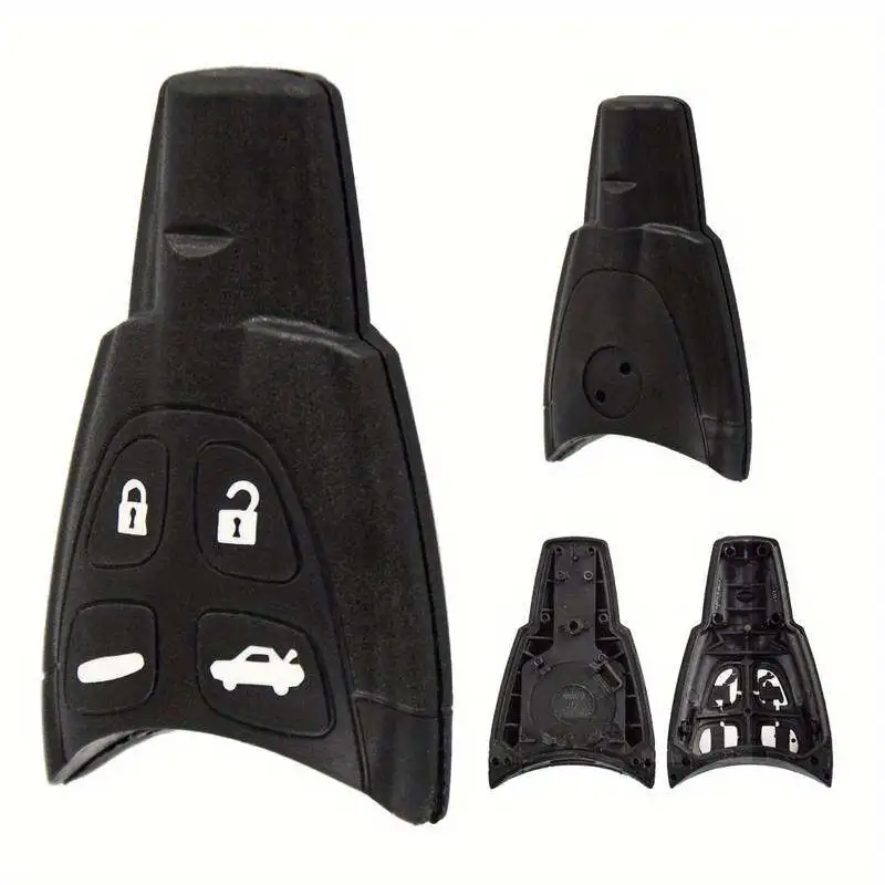 Jingyuqin guscio chiave auto a distanza per Saab 9-3 93 2003-2007 4 pulsanti lama non tagliata Smart Card sostituzione custodia portachiavi senza