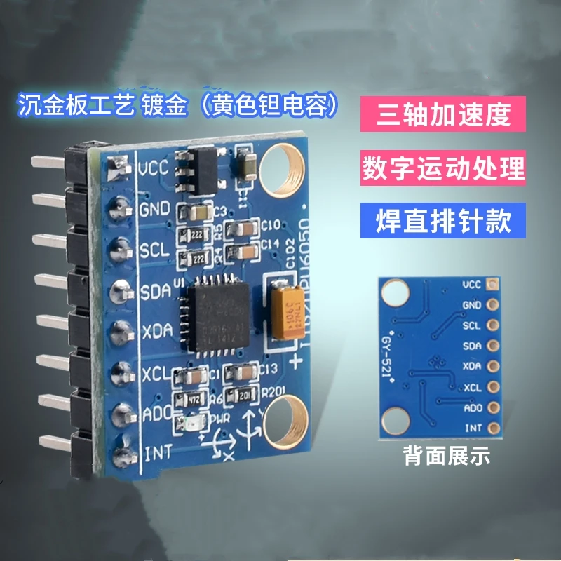Mpu6050 Module 3d Hoeksensor 6dof Drie-As Versnellingsmeter Elektronische Gyroscoop GY-521