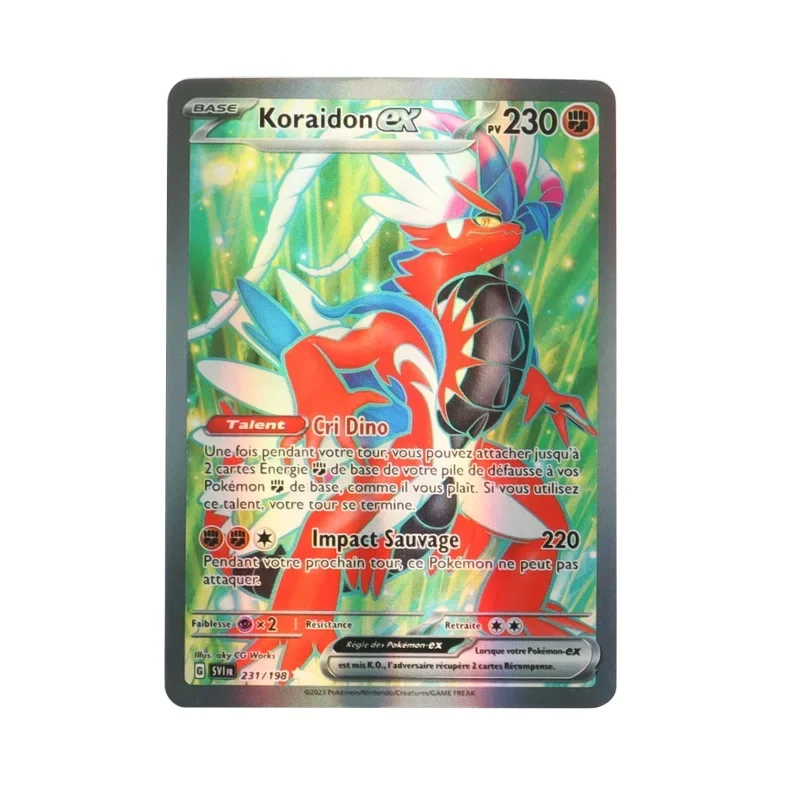 60-120Pcs French Pokemon cards Koraidon Miraidon EX Anime collect trading Card Birthday gift for children