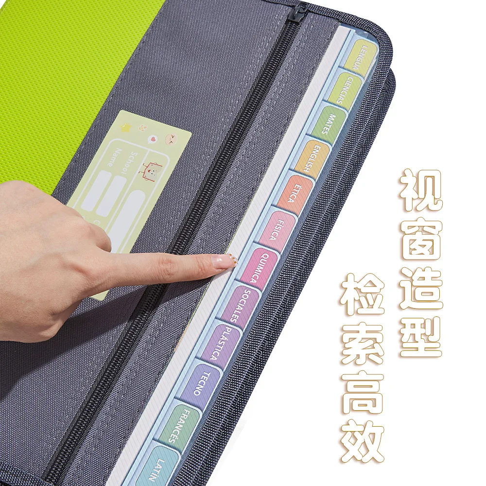 Accordion File Organizer with Safe Zipper, 13 Pocket Expanding File Folder with Front Pencil Pouch, School Office Supplies 5