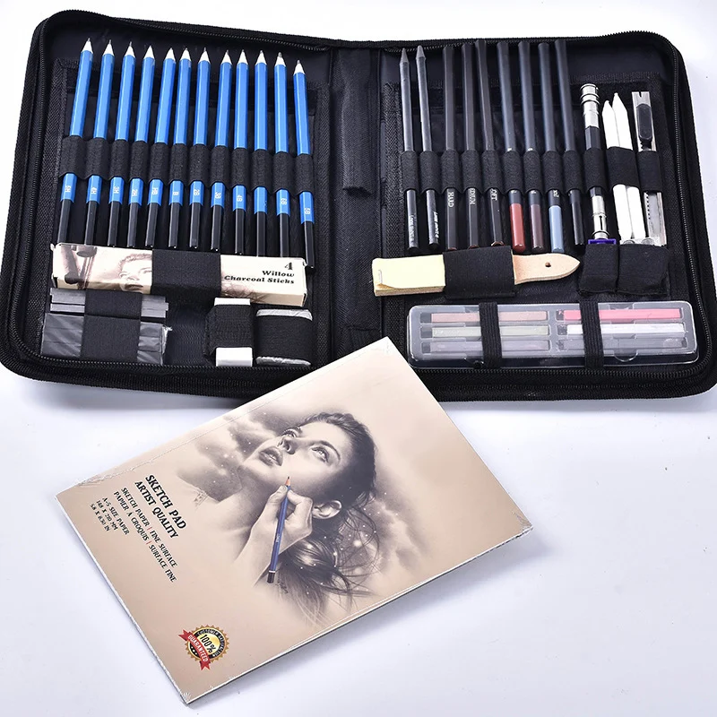 Art Set Hot Sale Brushes 48 Charcoal Eraser Sketch Colors