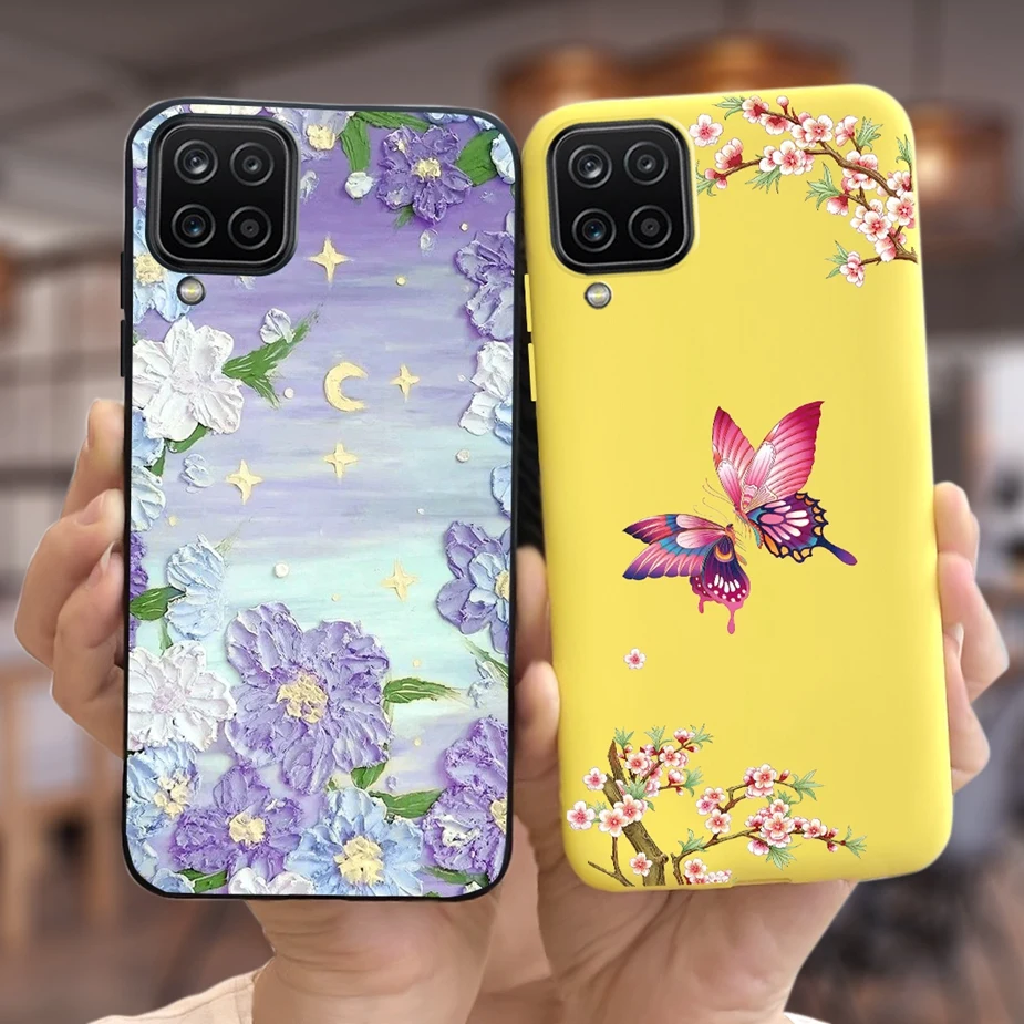 For Samsung Galaxy A12 Case SM-A125F Cute Dinosaur Cartoon Cover Soft Silicone Phone Case For Samsung A12 M 12 Galaxy M12 Bumper