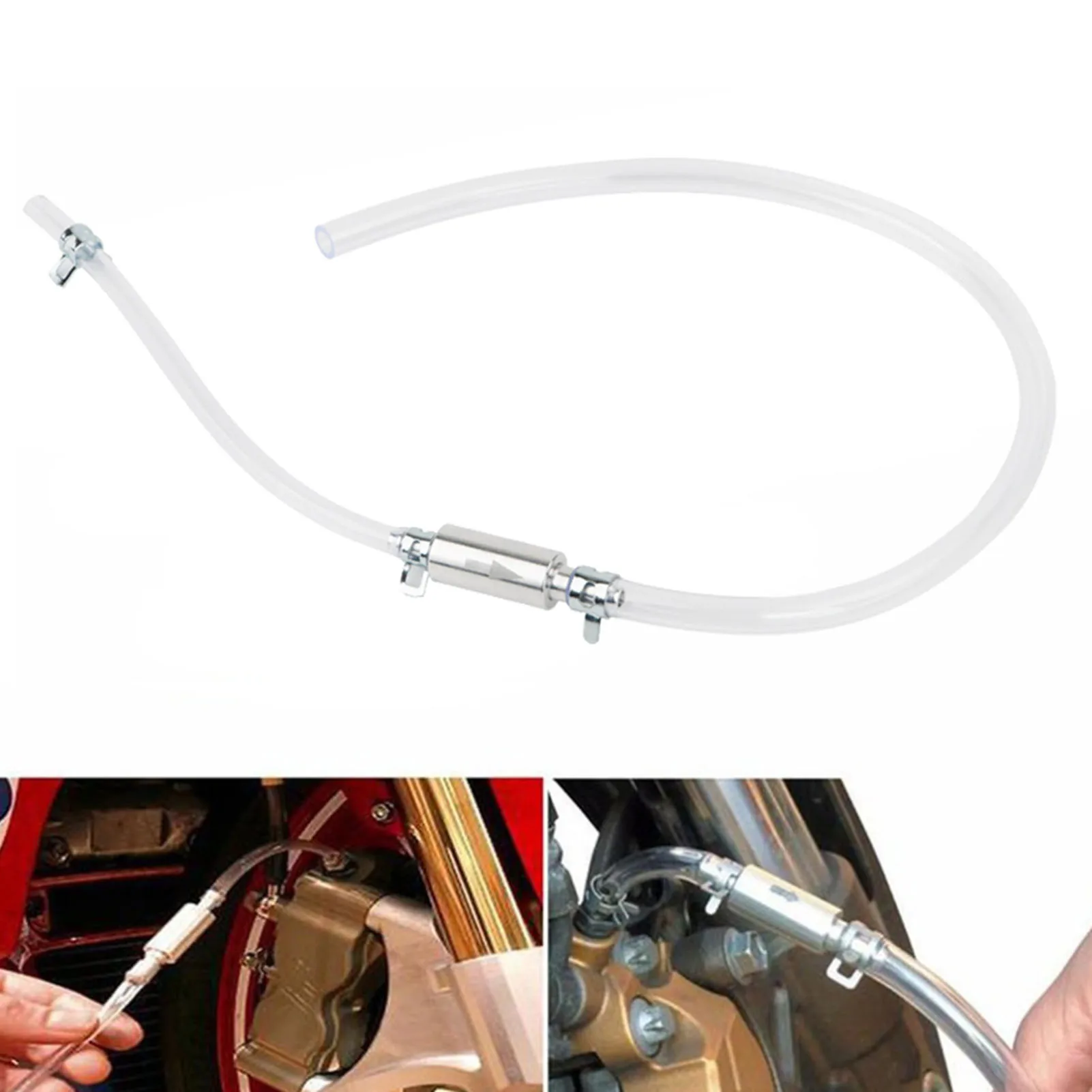 Hydraulic Brake Bleeder Tool Lockable Automotive Brake Fluid Bleeder Bleeding Hose with Non Return One Way Check Valve