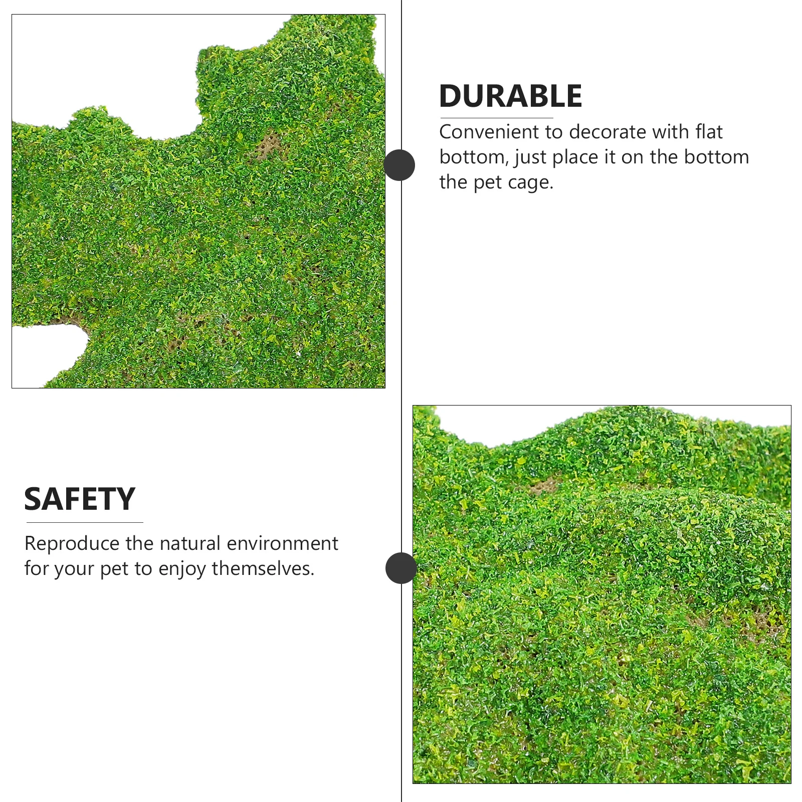 

Flat Bottom Simulation Lawn for Reptile Terrarium Decor Hiding Cave Artificial Grass Landscape Aquarium Pet Cage Natural Look