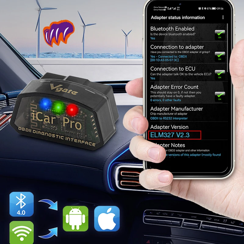 ODB2 OBDII Vgate iCar Pro Bluetooth4.0&WIFI ELM327 Computer Car Malfunction Fuel Consumption Detector For IOS&Android Scan Tool