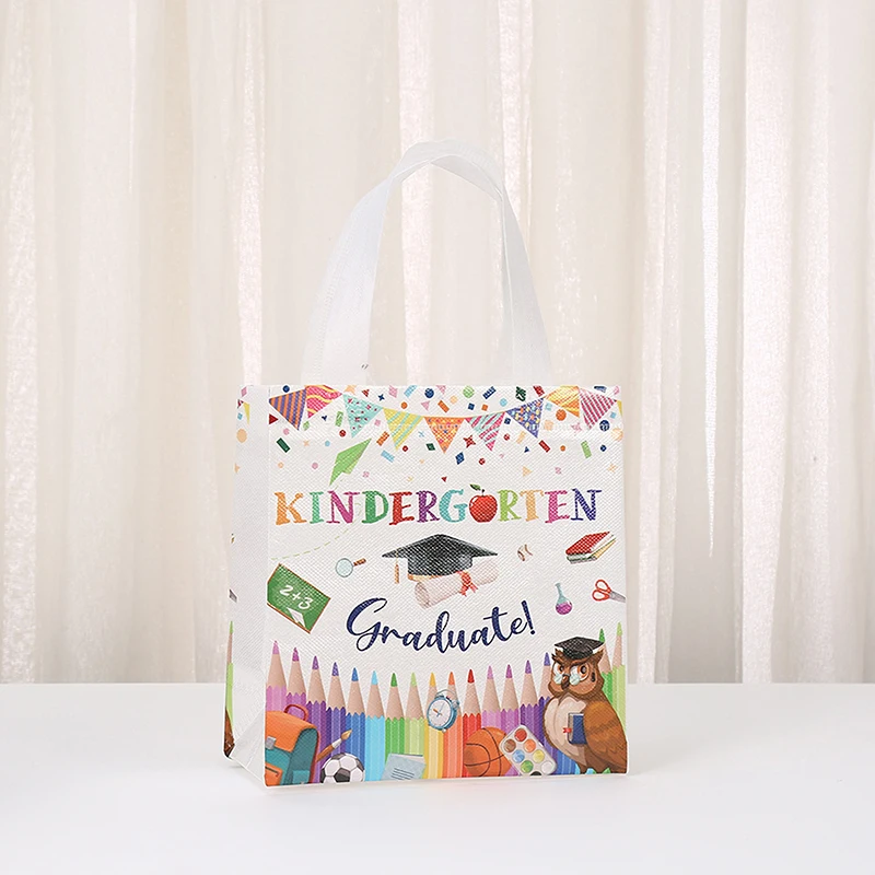 1pcs Graduation Season Non-woven Tote Bags Student Kids Gift Package Fabric Waterproof Storage Reusable Pouches