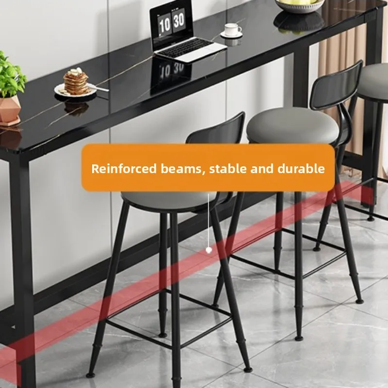 طاولة بار ذات بلاطة صخرية، شرفة منزلية، غرفة معيشة على الحائط، مقهى شاي حليب، طاولة وكراسي عالية الأرجل #6