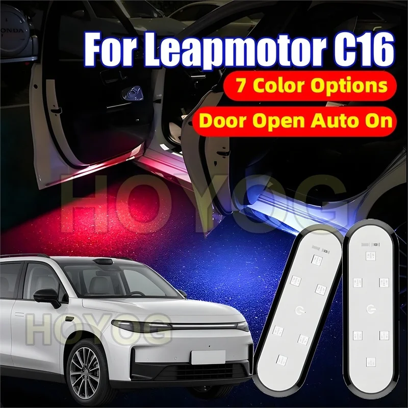 Fit for Leapmotor C16 2024-2026 Wireless Car Door Welcome Light with an Infrared Sensor and a USB Rechargeable Battery