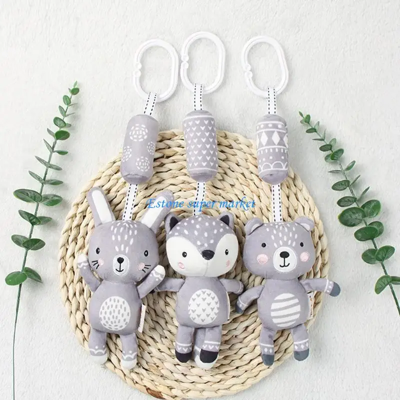 090B carrinho bebê móvel chocalho carrinho bebê pingente cama sino animal desenhos animados para d