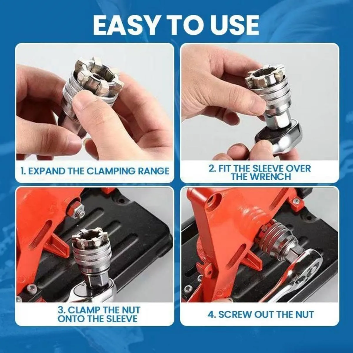 Imagem -02 - Manga Universal Hex Soquete Torque Chave de Catraca Ferramenta de Reparo Ajustável 1019 mm pc