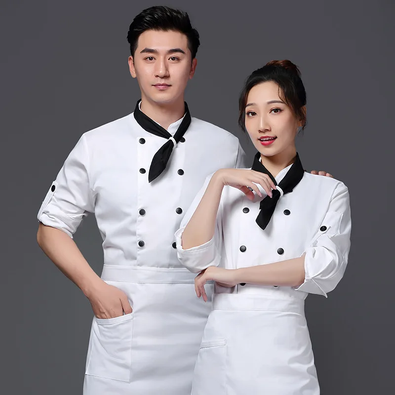 

Uniform Mid-Length Long-Sleeved Kitchen Clothing Men's and Women's Western Restaurant Hotel Chef Mr. Hao Same Style Autumn