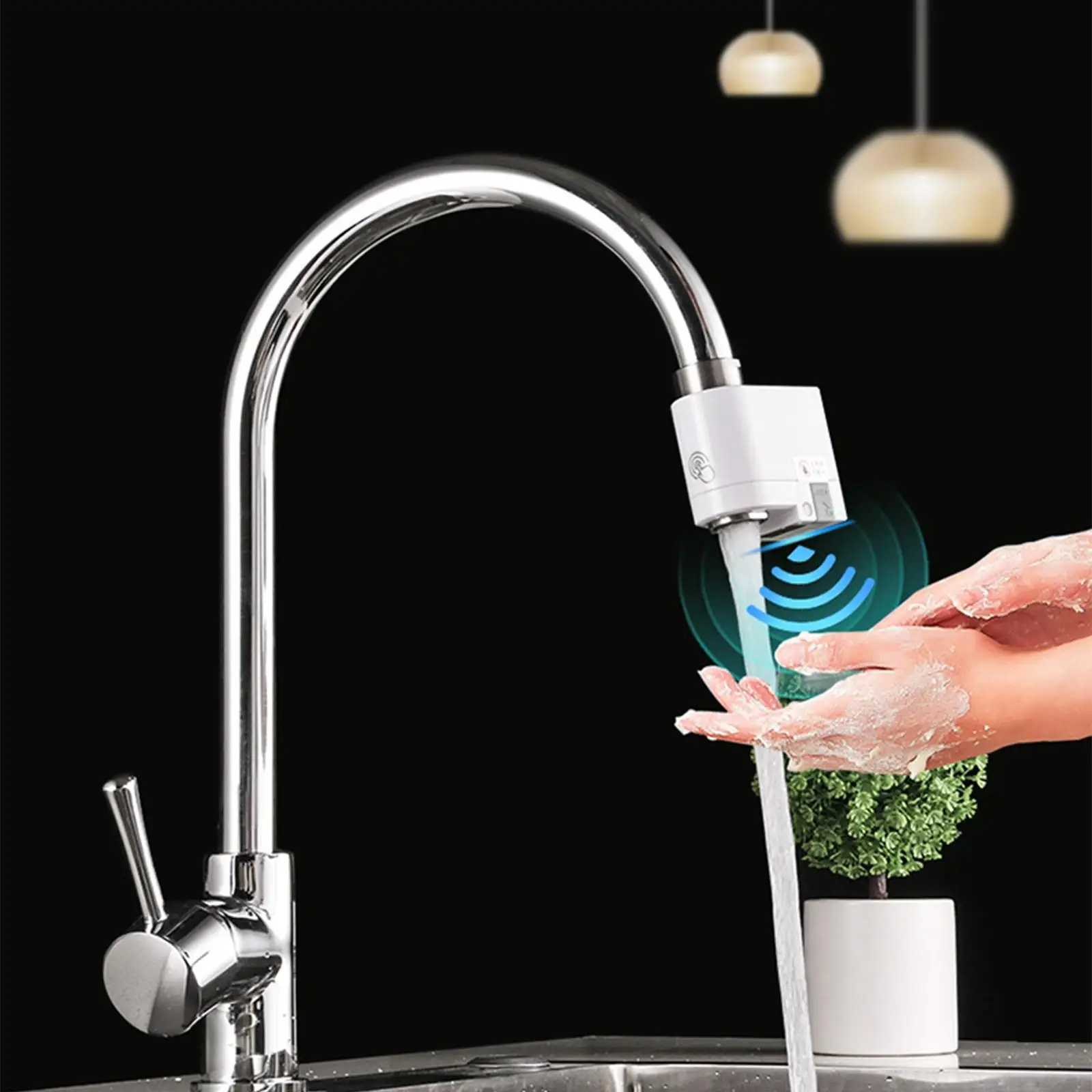 Water Faucet Motion Sensor Automatic Saver Tap Rechargeable Smart Touchless Anti Overflow Faucet Adapter for Sink Kitchen