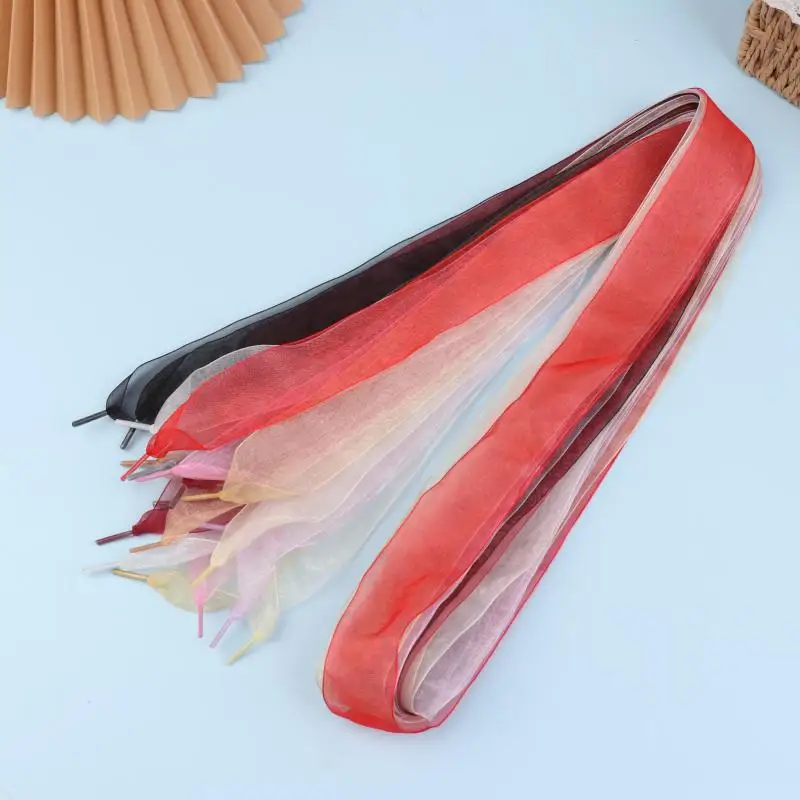 กว้าง 4 ซม.Organza รองเท้า 160 ซม.ผู้หญิง Bow Shoelaces แบนผ้าไหมซาตินริบบิ้นผ้าใบกีฬารองเท้า Laces
