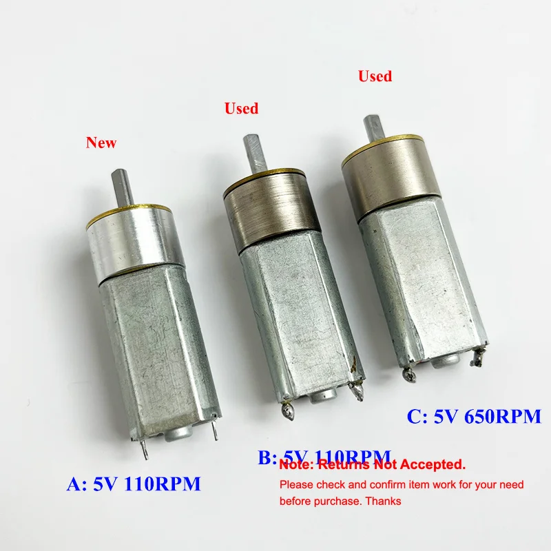 1PC Mini 050 Full Metal Gearbox Gear Reduction Motor DC 5V 110RPM/ 650RPM Slow Speed Large Torque D-shaft