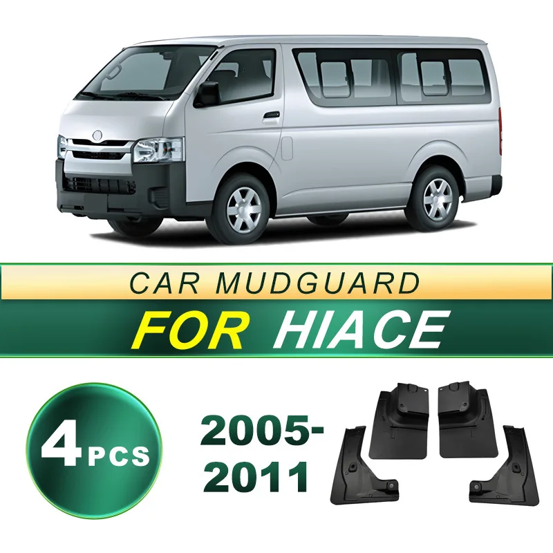 For Toyota Hiace 2005-2011 Mud Flaps Set Heavy Duty Soft Rubber Mudguards Anti-Splash Protection Durable Upgrade