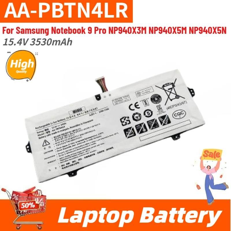 

AA-PBTN4LR High Quality Laptop Battery 15.4V 3530mAh for Samsung Notebook 9 Pro NP940X5N NP940X3M NP940X5M Brand New