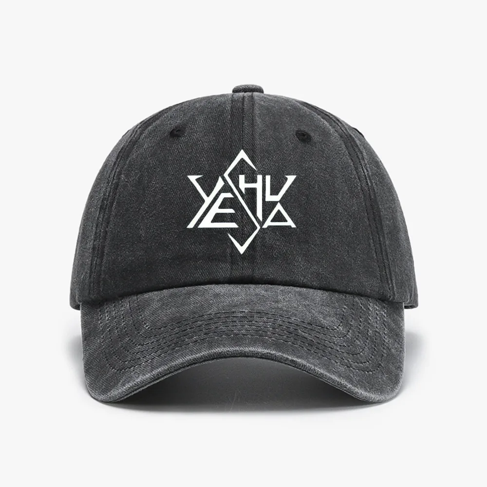 

New Yeshua Star Tetrahedron of David Baseball Cap Fashion Washed soft top Distressed Denim caps Adjustable Sunshade Hat