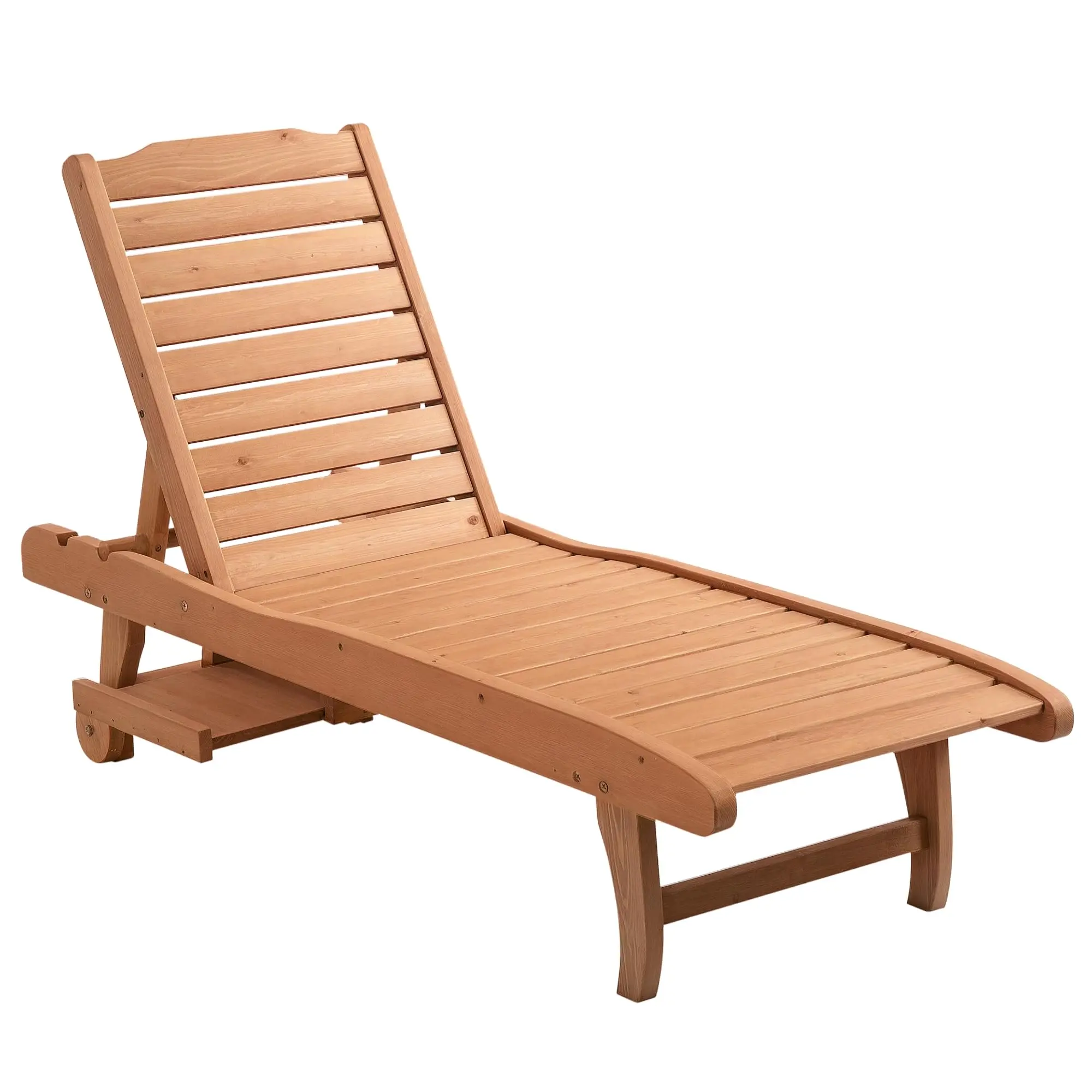 Chaise Lounge Chair Outdoor 3-Level Adjustable Back Brown Red