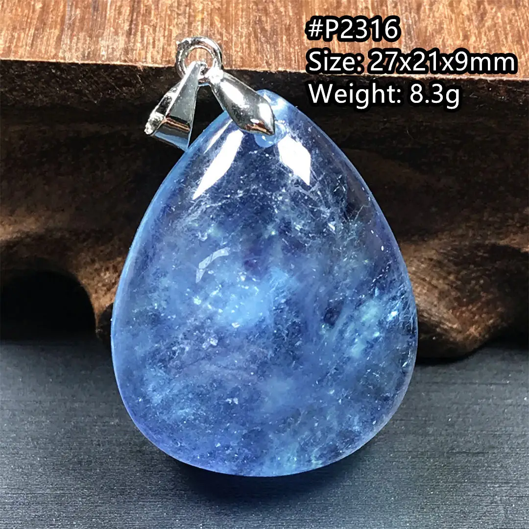 

Top Natural Ocean Blue Aquamarine Stone Pendant Jewelry For Woman Lady Men Gift Reiki Clear Beads Silver Wealth Gemstone AAAAA