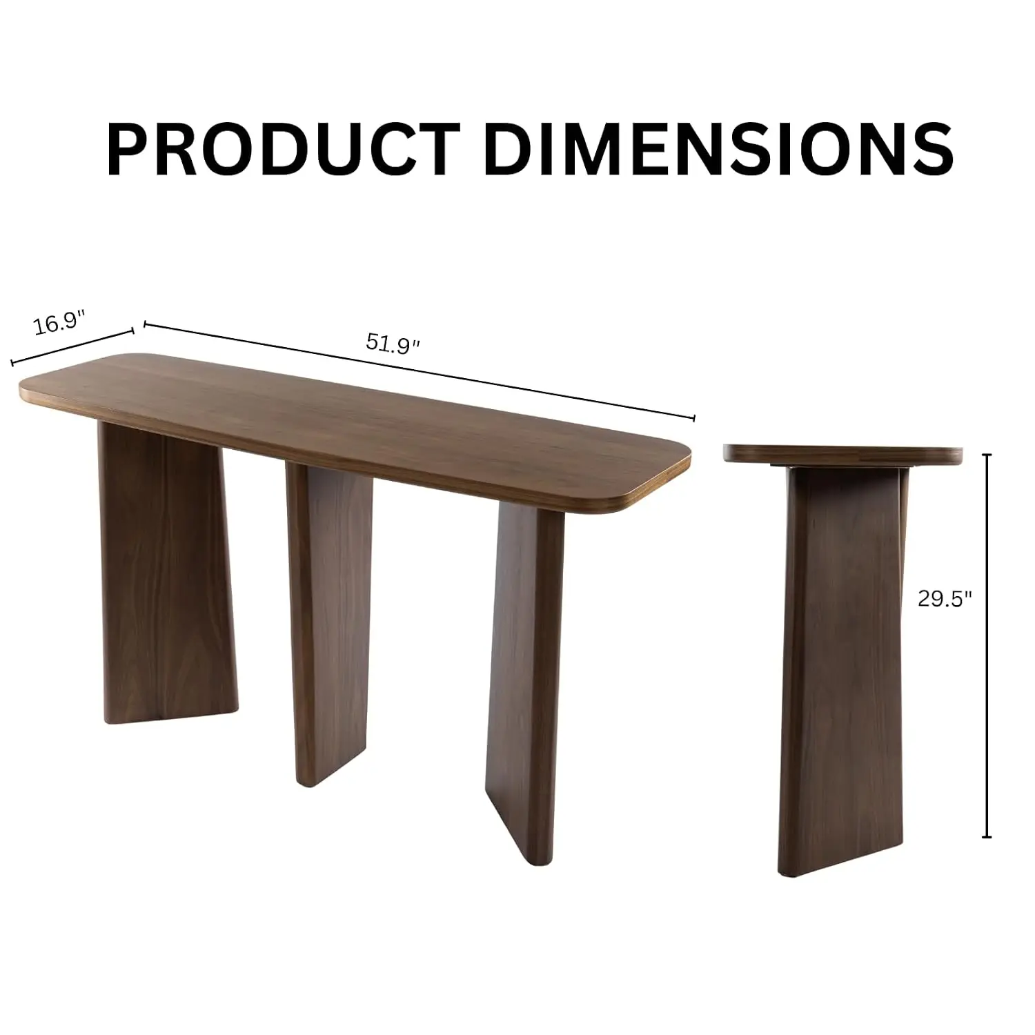 Solid Wood Console Table - 52 Inch Modern Farmhouse Entryway Table - Easy Assembly Living Room Furniture for Behind, Customized