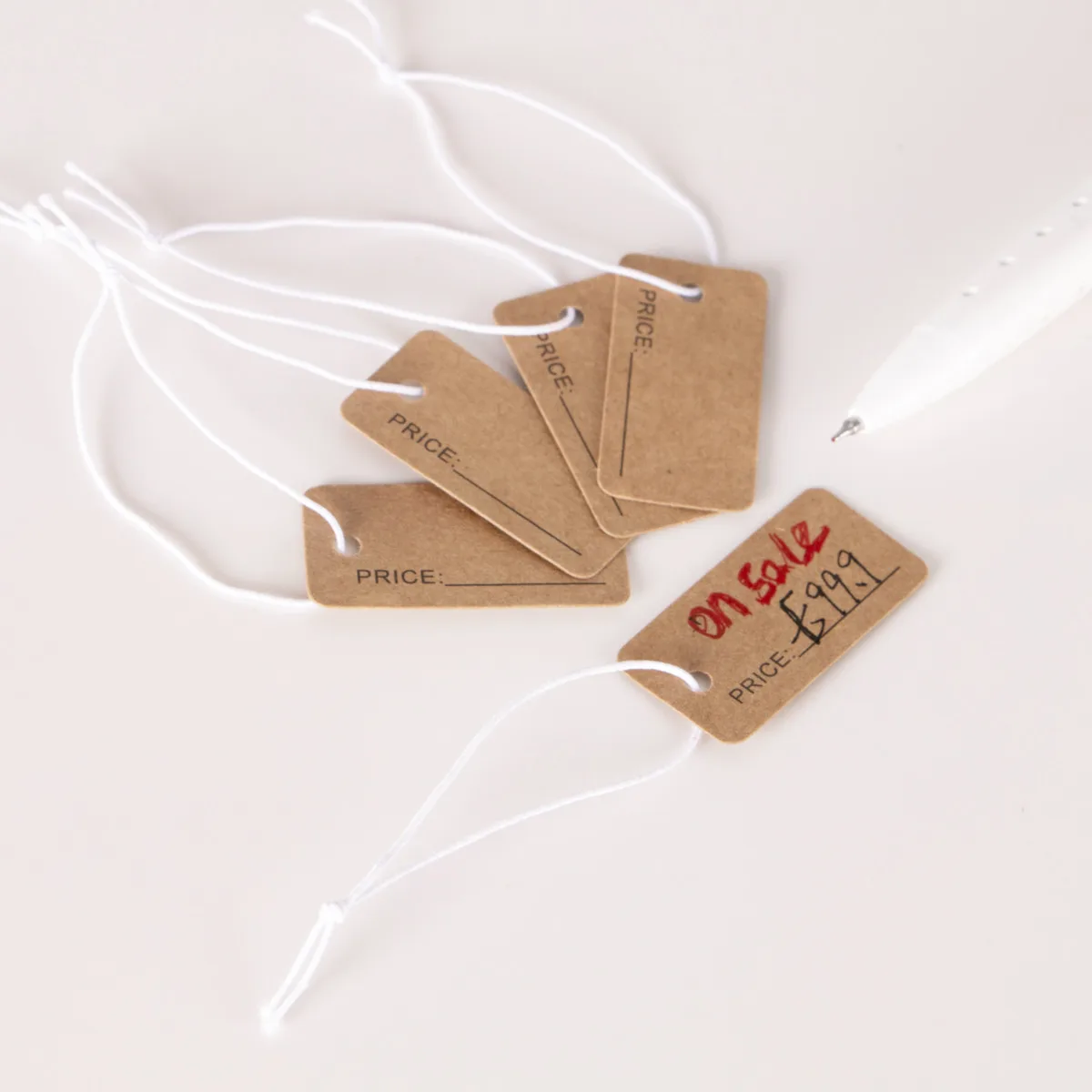 1000 шт., крафт-коричневая бумага, ценник, коричневая крафт-бумага, маленькая бирка для дисплея цен на ювелирные изделия