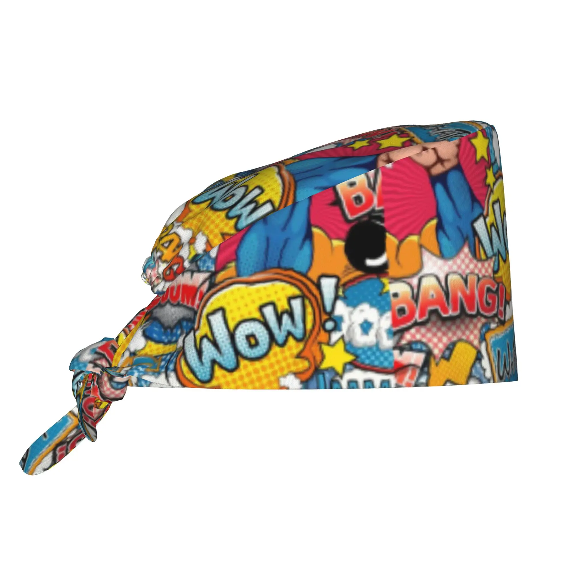 Custom Vintage    Comic Book Working Cap Surgical Hats Men Women  Operating Room Cap Operator Hats Lab Works Hat