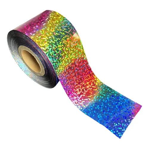 Imagen 2 del producto Lámina de estampado en caliente de arcoíris de 120M para señuelo de pesca, cebo duro y suave, señuelos de carpa, película de holograma, cinta PET, papel de transferencia de calor