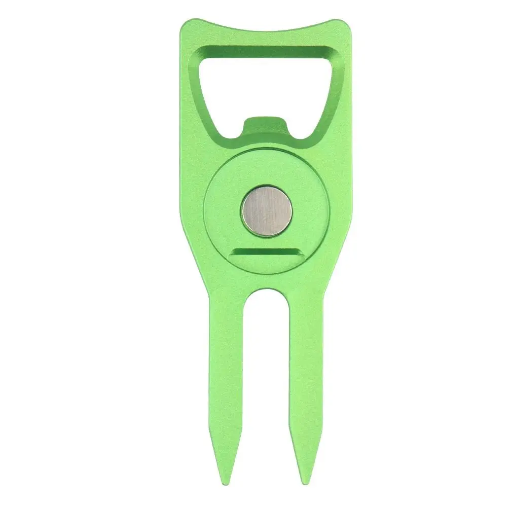 6 في 1 كرة جولف شوكة فتاحة الزجاجات متعددة الوظائف شوكة جولف ماركر سبائك الألومنيوم المغناطيسي جولف الأخدود الأنظف مقاطع قبعة #5