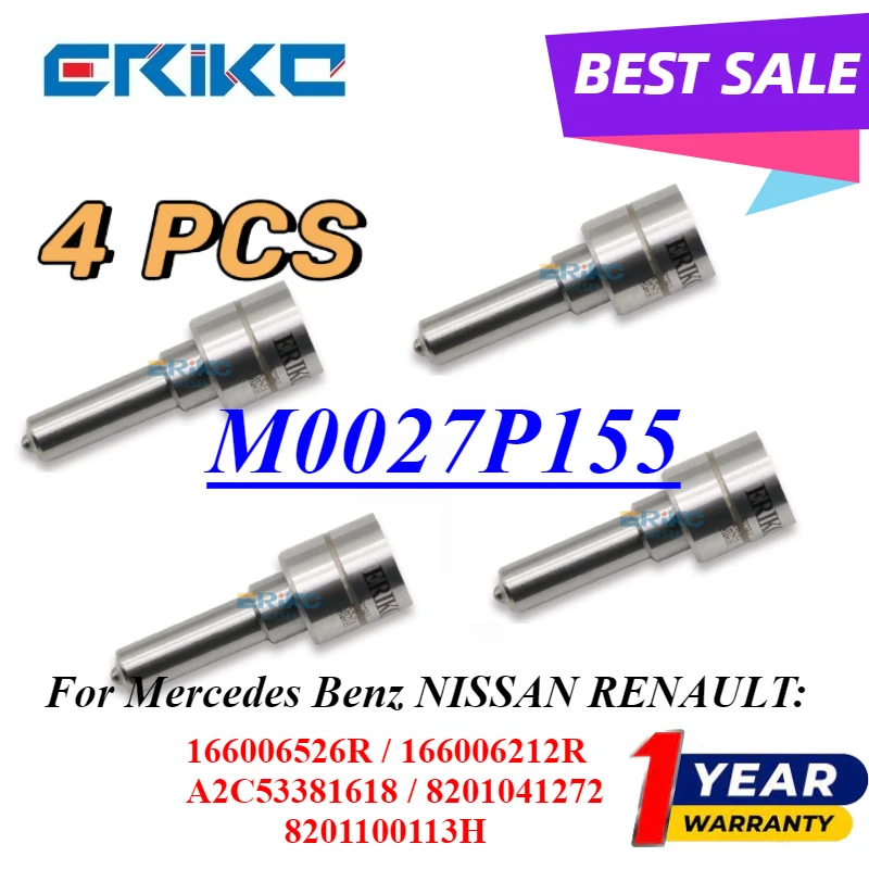 

4PC M0027P155 Diesel Injector Nozzle for Car DACIA RENAULT NISSAN 166006526R 8201041272 166006212R A2C53381618 8201100113H