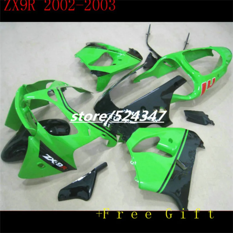 

Подходит для Kawasaki 2002 2003 ZX900 zx9r Ninja ZX 9R ZX 900 02-03 ZX 9R 2002 2003 зеленый комплект обтекателей из АБС-пластика для кузова